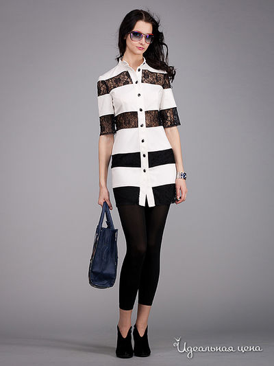 Туника May Be, цвет цвет белый / черный