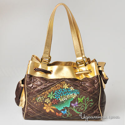 Сумка BLQ, цвет цвет коричневый /  золотистый