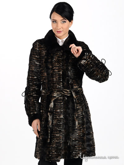 Шуба Мультибренд, цвет цвет коричневы / принт тигр