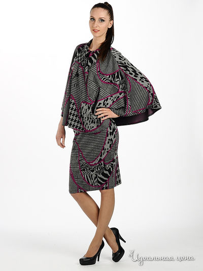 Пончо Adzhedo, цвет цвет серый / розовый / черный