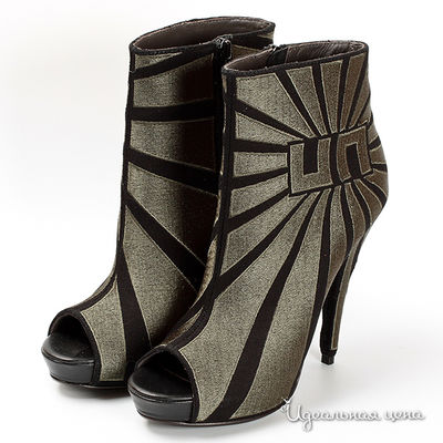 Ботильоны Мультибренд, цвет цвет серо-зеленый / коричневый