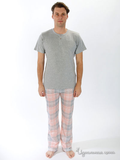 Пижама Atlantic, цвет цвет серый / персиковый