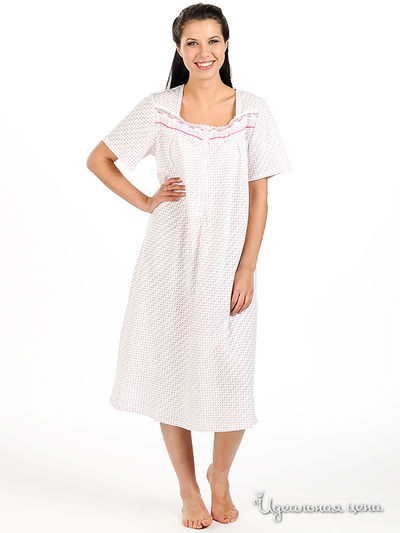 Сорочка NOTTEBLU&PRIMA ROSA, цвет цвет белый / розовый