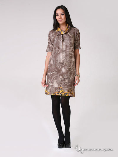 Платье Fleuretta, цвет цвет кофейный / белый / желтый