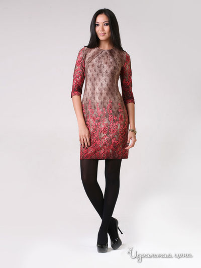 Платье Fleuretta, цвет цвет кофейный / алый