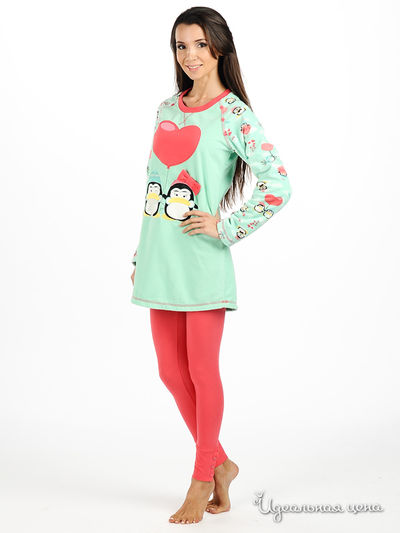 Пижама Relax Mode, цвет цвет салатовый / коралловый