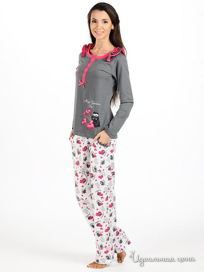 Пижама Relax Mode, цвет цвет темно-серый / белый