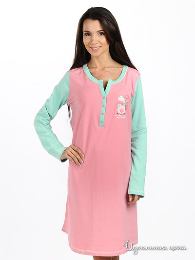 Сорочка Relax Mode, цвет цвет розовый / салатовый