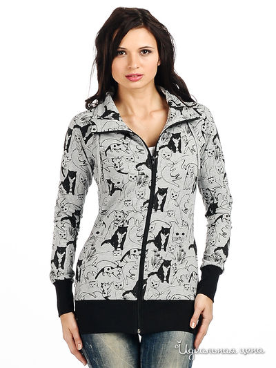 Толстовка Lemonada, цвет цвет серый меланж / черный