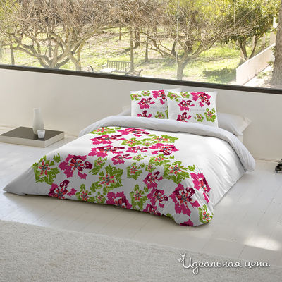 Комплект постельного белья Utoprint, цвет зеленый / розовый, семейный
