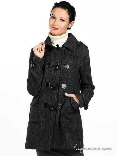 Пальто Снежная королева, цвет цвет серый / черный