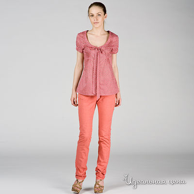 Блуза manoukian, цвет цвет коралловый / белый