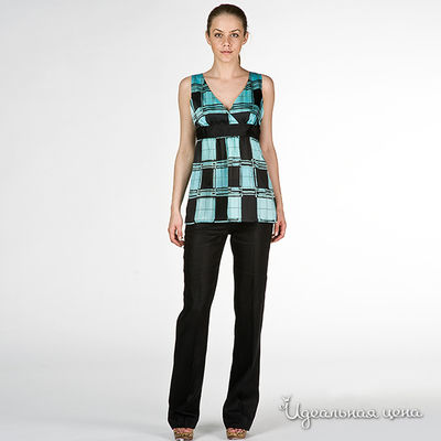 Блуза manoukian, цвет цвет черный / бирюзовый