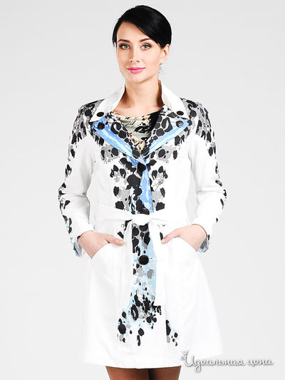 Плащ Мультибренд, цвет цвет белый с принтом