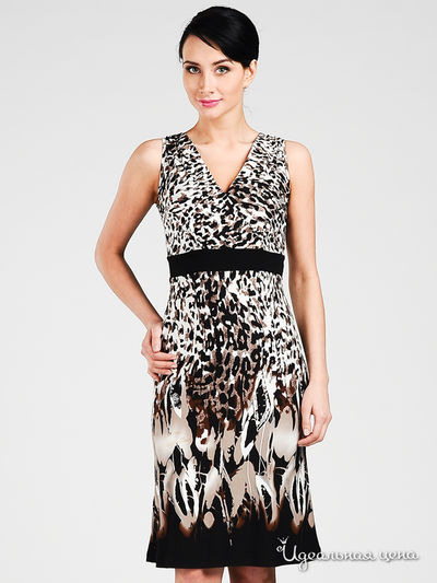 Платье Мультибренд, цвет цвет белый / черный / коричневый