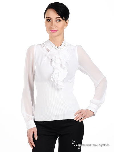 Блузка Мультибренд, цвет цвет светло-серый