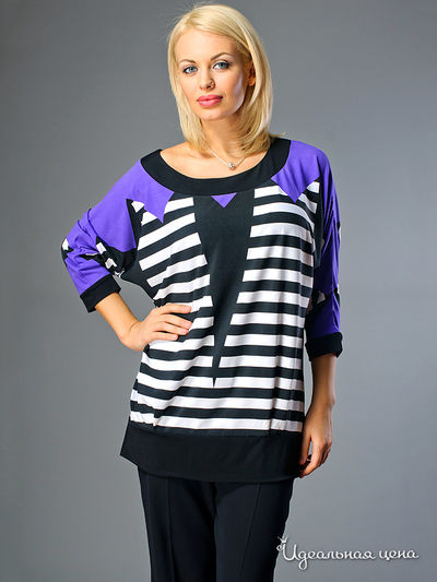 Туника Kate Cooper&Rouge, цвет цвет черный / фиолетовый