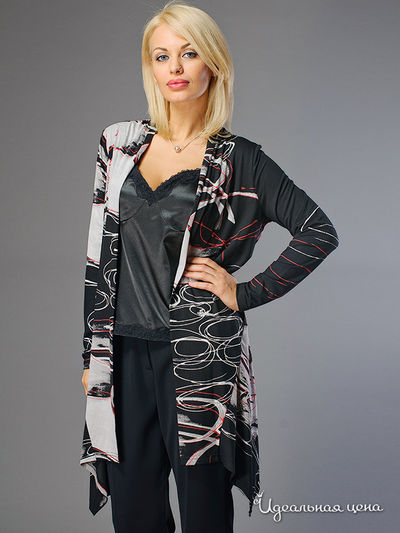 Кардиган Kate Cooper&Rouge, цвет цвет черный / серый / красный