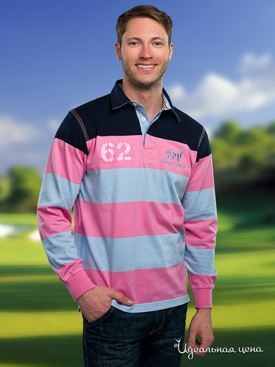 Поло Jezequel, цвет цвет розовый / голубой / темно-синий