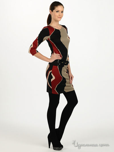 Платье Fervente женское, цвет черный / серый / красный