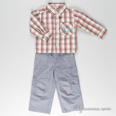 Комплект Best for kids, цвет цвет бежевый / серый / принт клетка