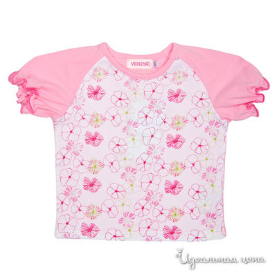 Футболка Венейя, цвет цвет розовый / принт цветы
