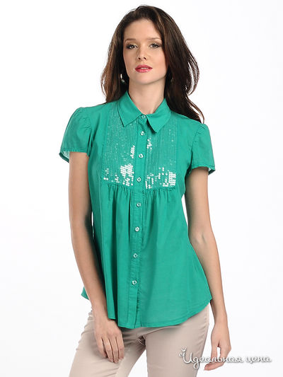 Блуза Мультибренд, цвет цвет зеленый