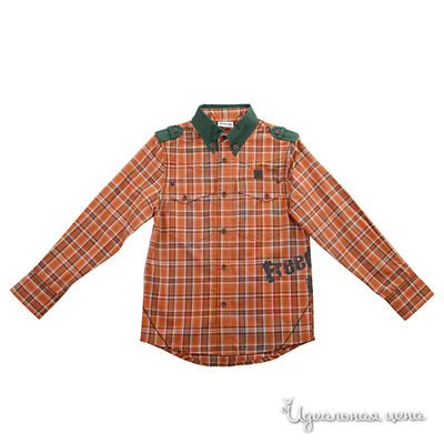 рубашка Gulliver, цвет цвет оранжевый / принт клетка