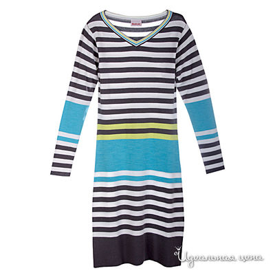 Платье Gulliver для девочки, цвет черный / белый / голубой