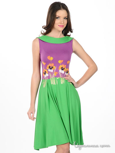 Платье Наталья Новикова, цвет цвет сиреневый / салатовый