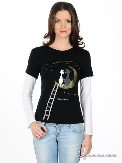 Футболка Наталья Новикова, цвет цвет черный / белый