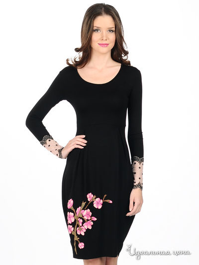Платье Наталья Новикова, цвет цвет черный / розовый