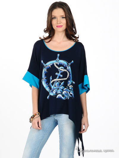 Туника Наталья Новикова, цвет цвет темно-синий / голубой