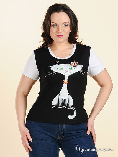 Джемпер Наталья Новикова, цвет цвет черный / белый