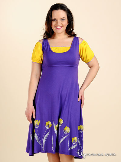 Платье Наталья Новикова, цвет цвет сиреневый / желтый