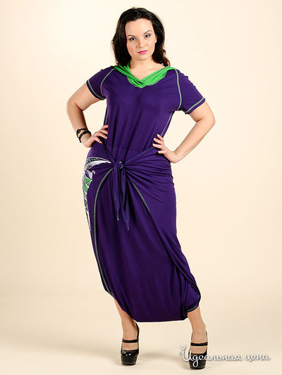 Платье Наталья Новикова, цвет цвет темно-сиреневый / салатовый