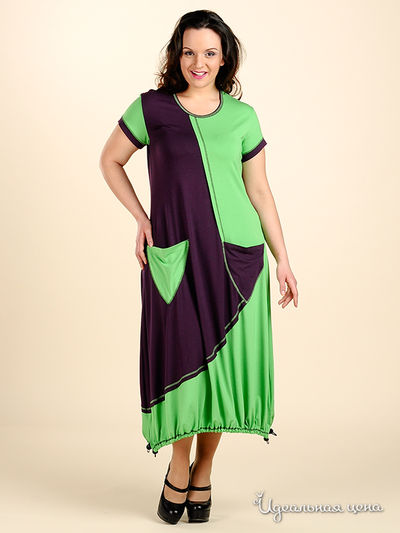 Платье Наталья Новикова, цвет цвет фиолетовый / салатовый