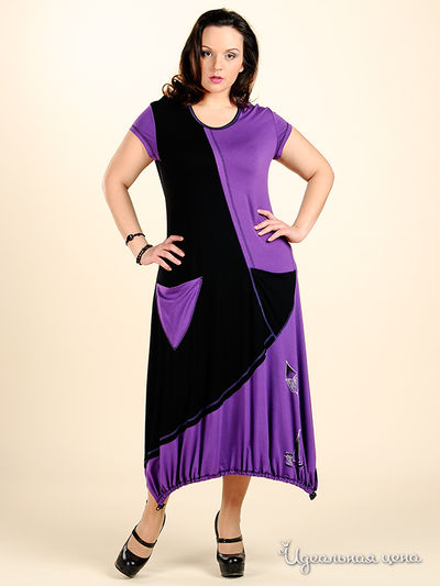 Платье Наталья Новикова, цвет цвет черный / сиреневый