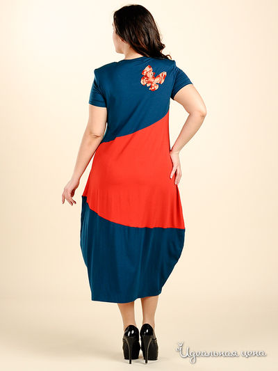 Платье Наталья Новикова женское, цвет бирюзовый / терракотовый