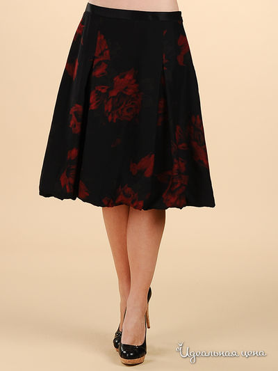 Юбка BCBG MAXAZRIA, цвет цвет черный / бордовый