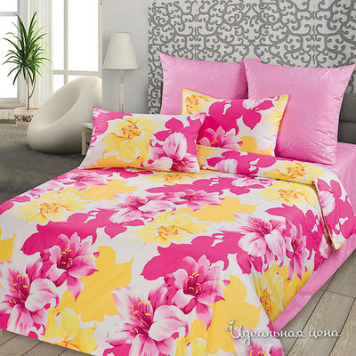 Комплект постельного белья Letto&amp;Levele, цвет желтый / розовый, 1.5 спальный