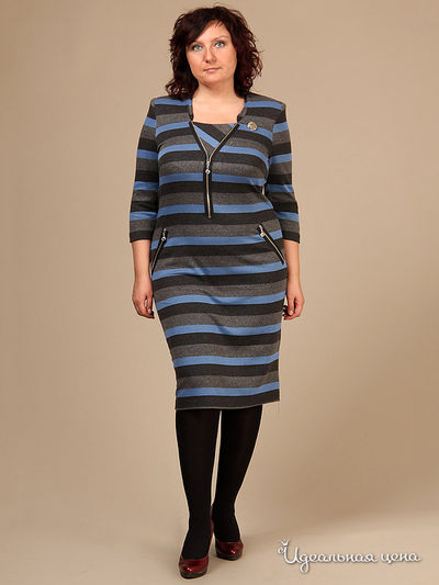 Платье Lenta, цвет цвет черный / серый / голубой