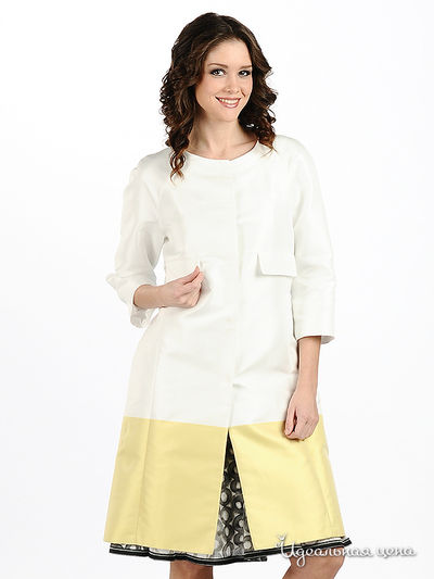 Пальто Мультибренд, цвет цвет белый / желтый