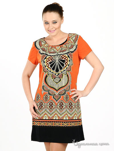 Платье Мультибренд, цвет цвет оранжевый / черный