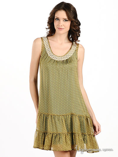 Платье Мультибренд, цвет цвет хаки / голубой / желтый