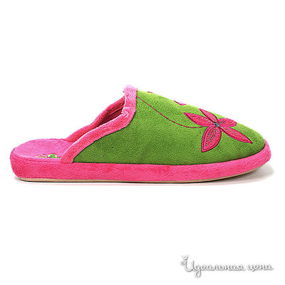 Тапочки Beppi женские, цвет розовый / зеленый