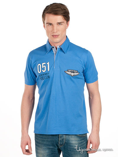 Поло John Douglas, цвет цвет темно-голубой