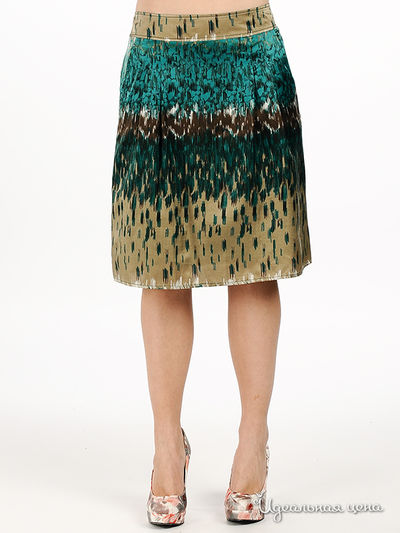 Юбка Apriori, цвет цвет бирюзовый / коричневый