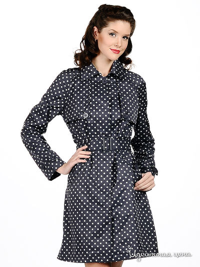 Плащ F5jeans, цвет цвет темно-синий / принт горох