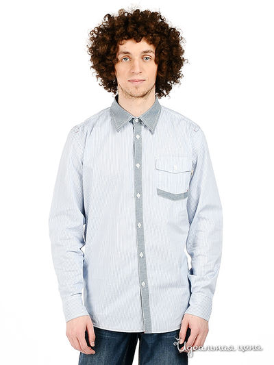 Рубашка F5jeans, цвет цвет белый / голубой